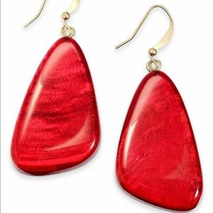Style & Co Red Resin Drop Earrings